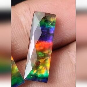 6.20Ct Ammolite Stone Doublet Baguette Briolette Matched Loose Gemstone
